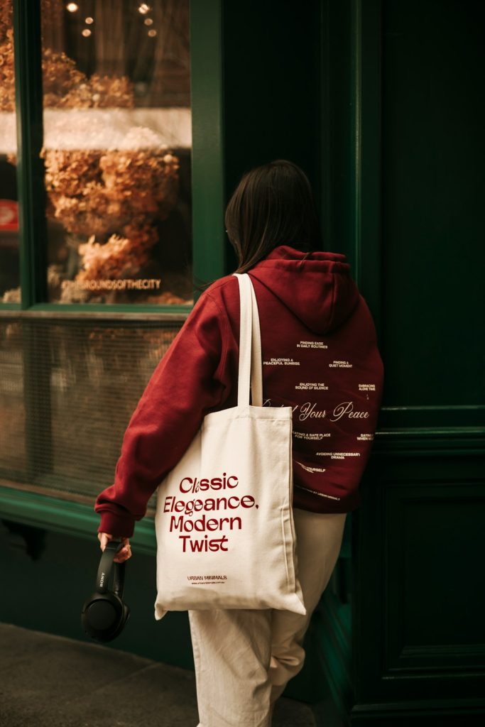 Urban Minimals - Hoodie and Canvas Tote Bag with Protect Your Peace Illustration